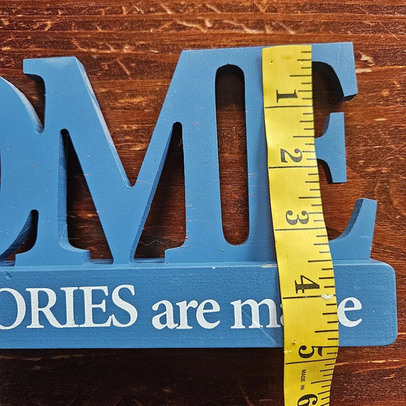 HOME is where MEMORIES are made Blue Wooden Tabletop Sign - Picture 3 of 3